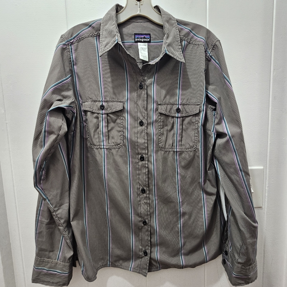 Womens Patagonia Long Sleeve La Reina Striped Shirt Size 12